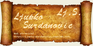 Ljupko Surdanović vizit kartica